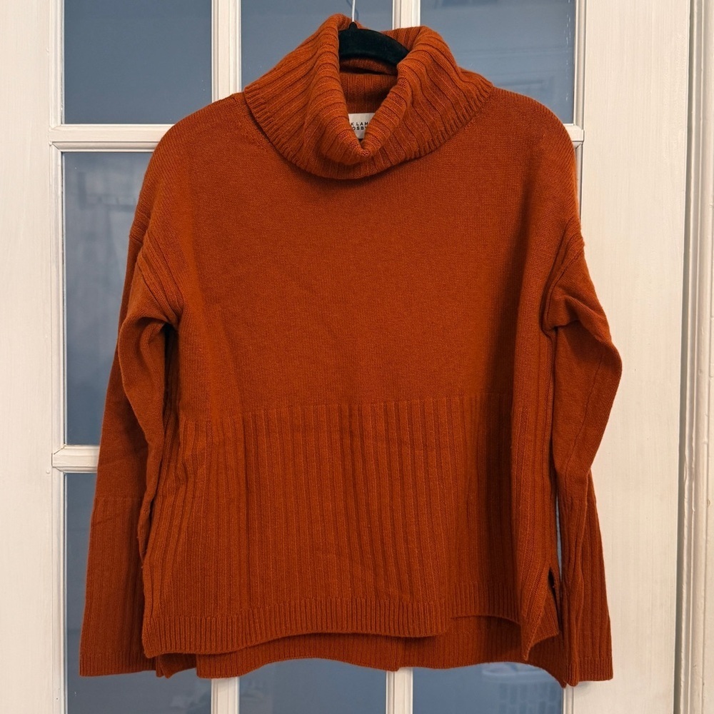 DEREK LAM 10 CROSBY Women's Burnt Orange 100% Cashmere Turtleneck Sweater XS
